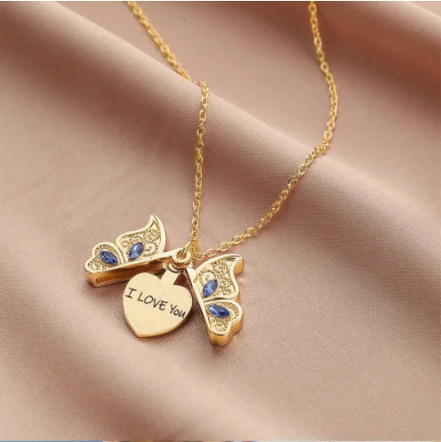 Colar Borboleta Feminino Banhado