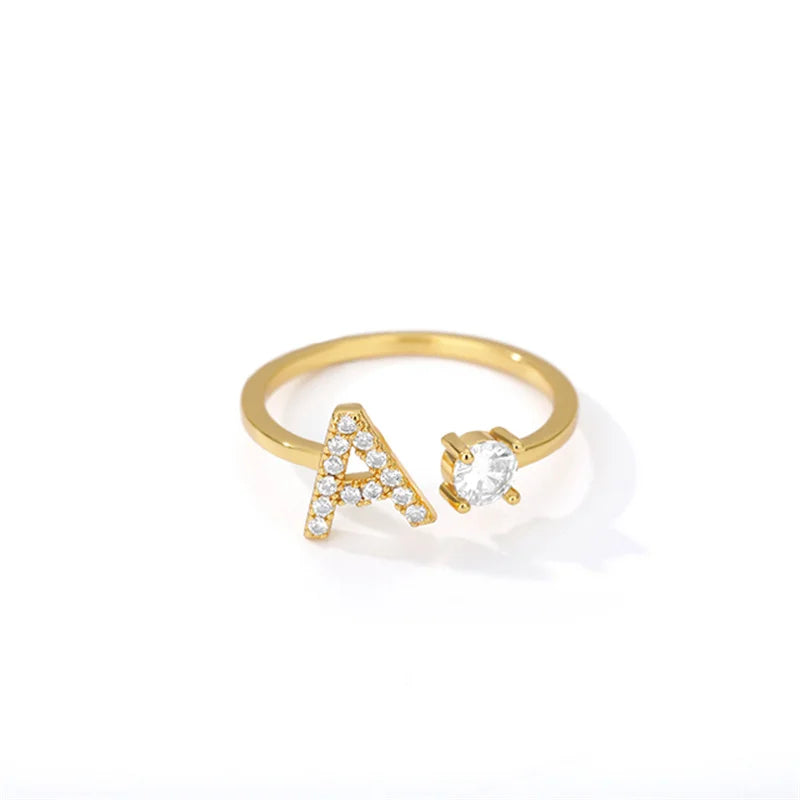 Anel Life Feminino Personalizado Inicial + Joia Cravejada