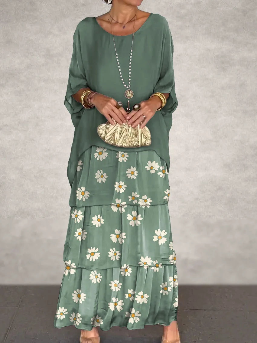Vestido Longo com Bordas Delicadas - Ésme