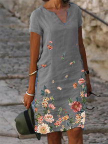 Vestido Casual Feminino Floral Algodão - Conforto e Estilo para o Dia a Dia