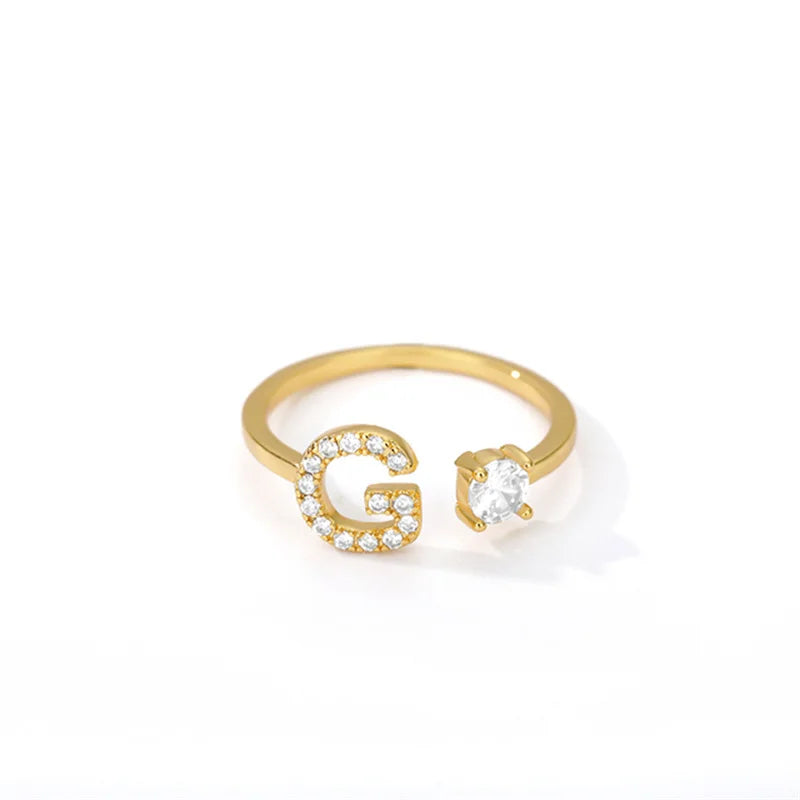 Anel Life Feminino Personalizado Inicial + Joia Cravejada