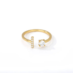 Anel Life Feminino Personalizado Inicial + Joia Cravejada